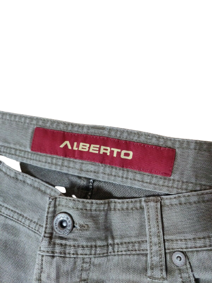 Alberto Grey Cotelé Stretch Jeans Men Size 52  W36/L32
