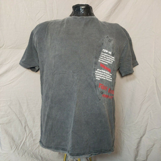 Raw Edge Advanced Grey T-shirt Short Sleeve Men Size Large