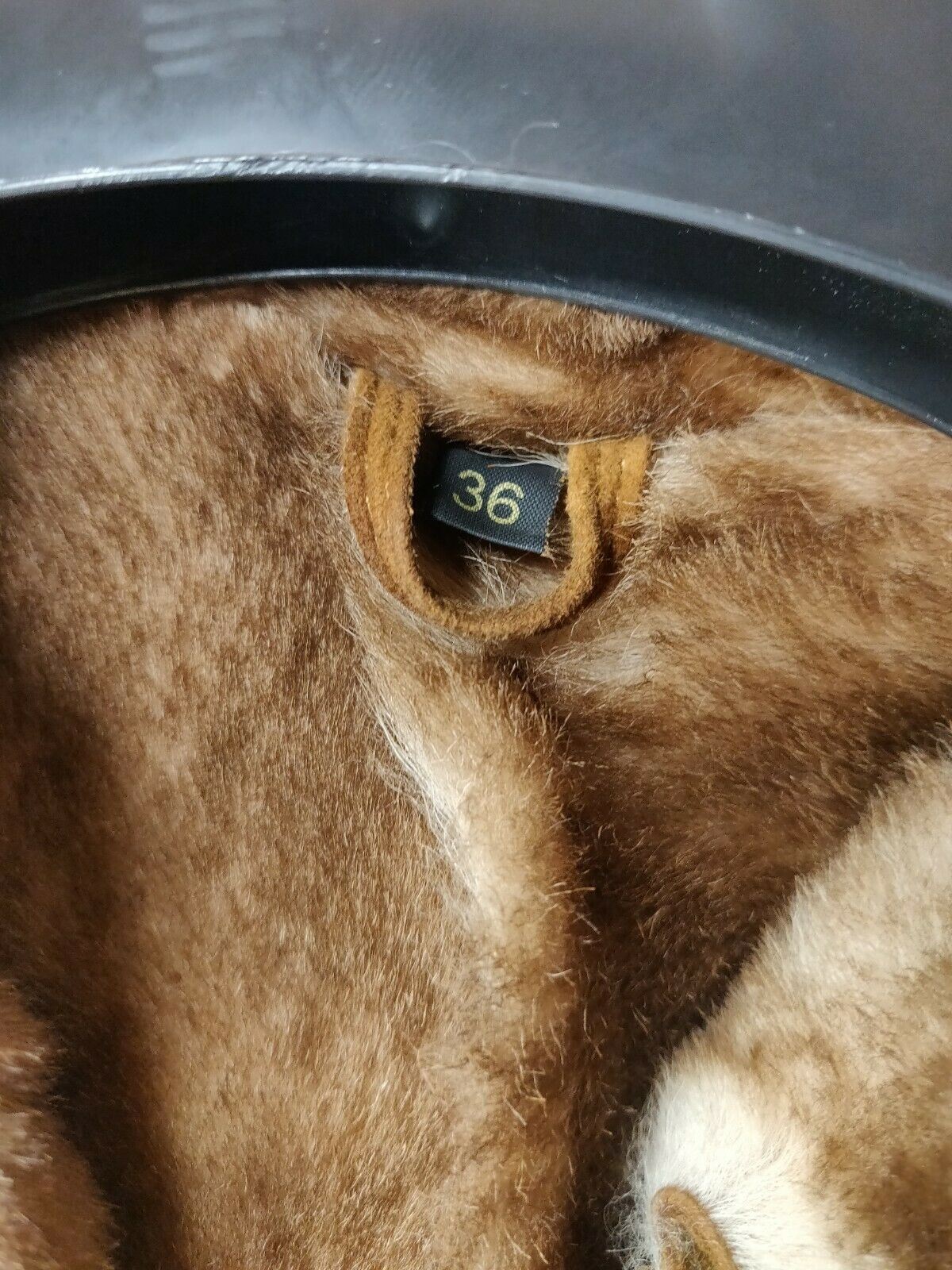 Brown Leather vintage Jacket With Fur Linning Women Size 36