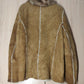 Brown Leather vintage Jacket With Fur Linning Women Size 36