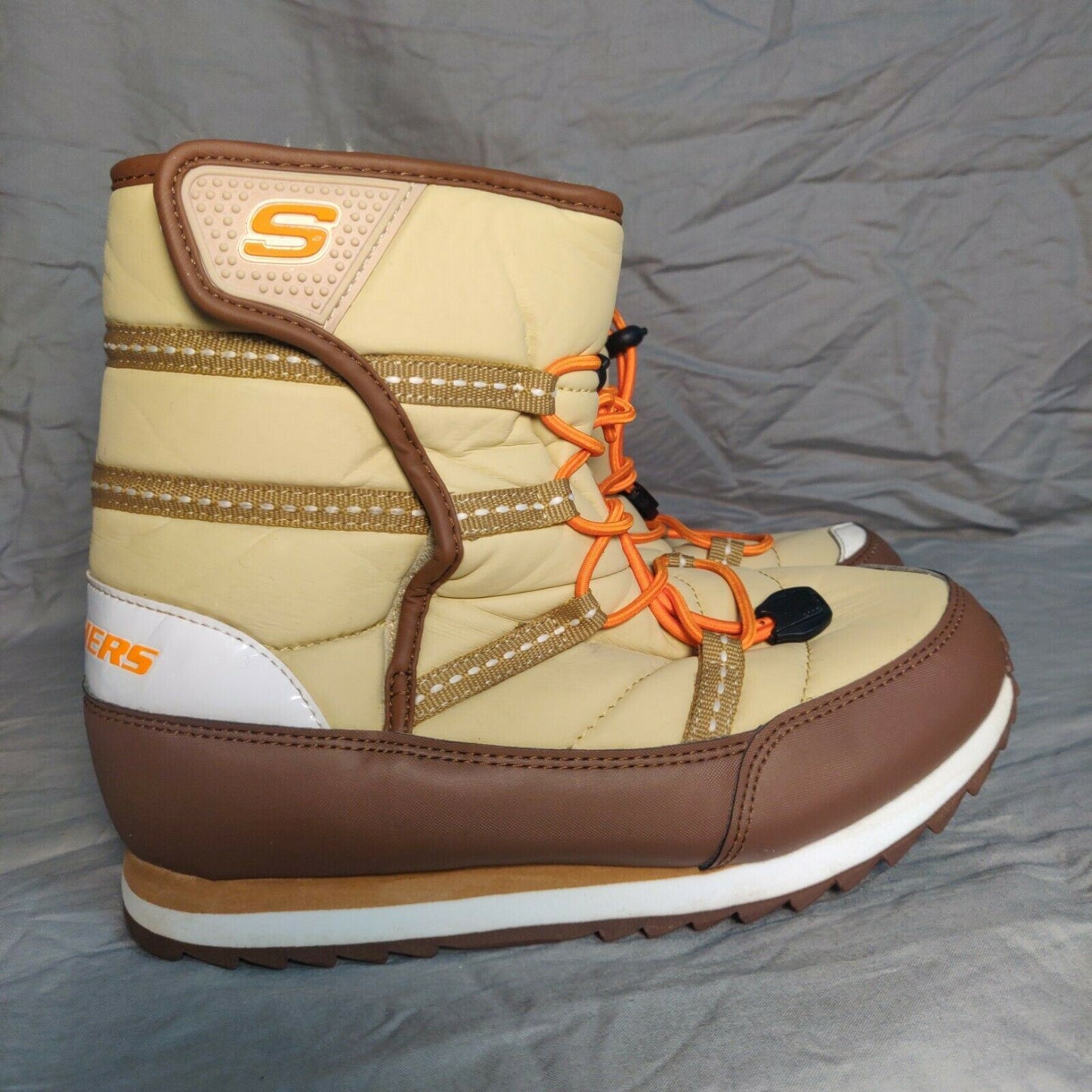 Skechers Beige Snow Winter Boots Kids Boys Girls Size UK 2