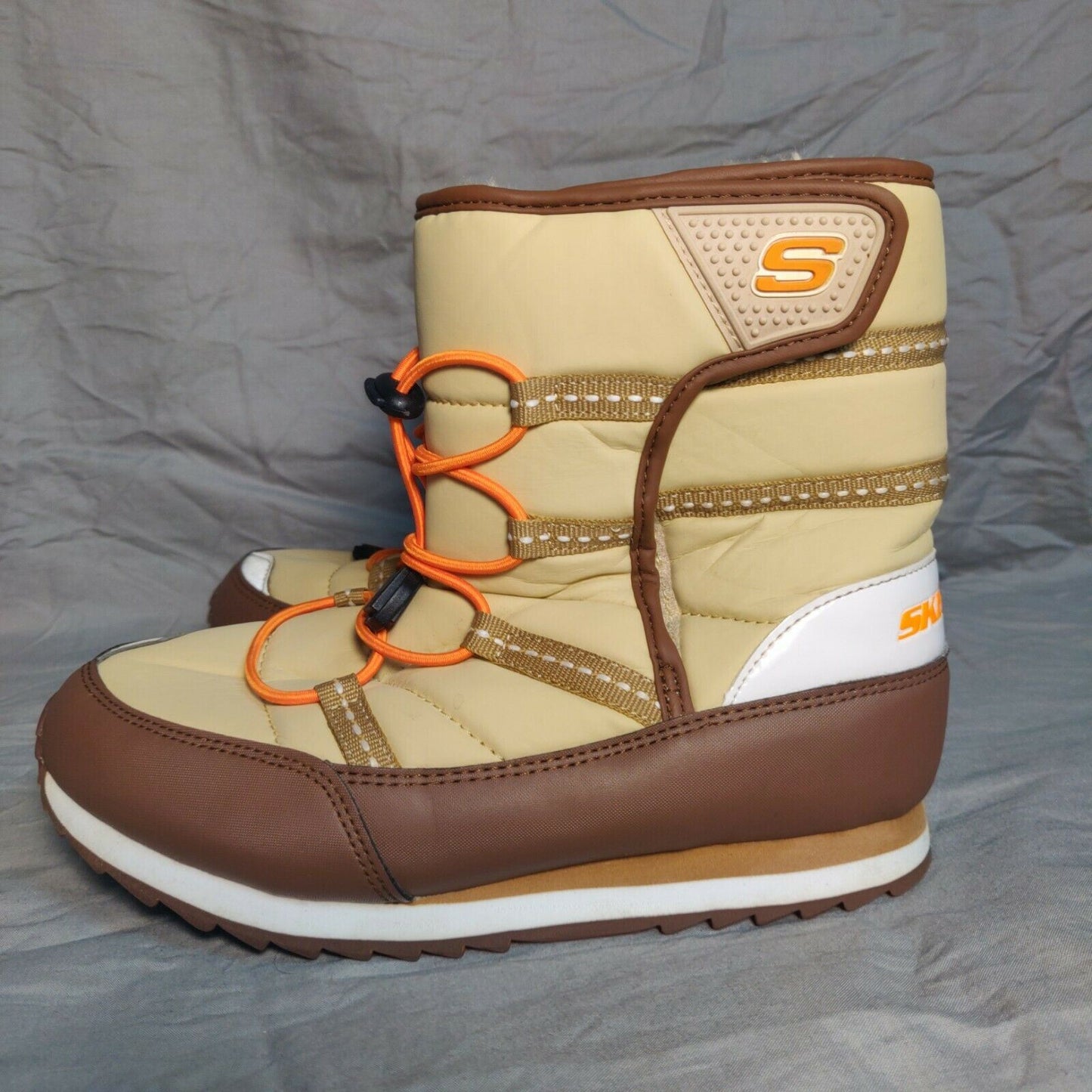 Skechers Beige Snow Winter Boots Kids Boys Girls Size UK 2