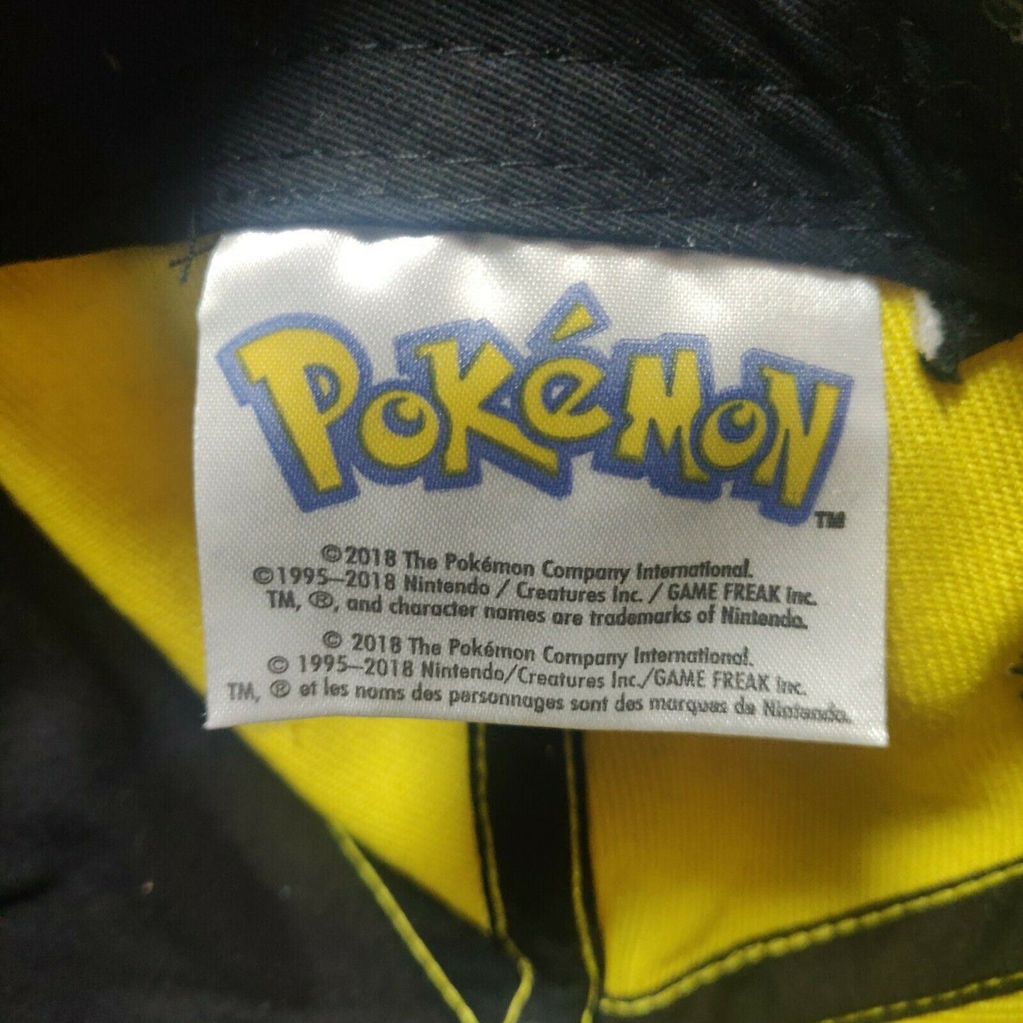 Pokemon Black Yellow Pikachu Hat Adults One Size