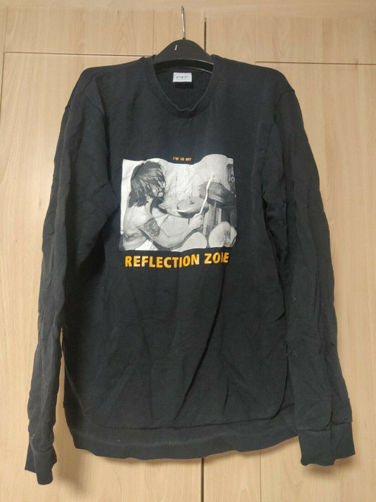 Zara Black Sweatshirt Jumper -Im In My Reflection Zone- Men Size Large