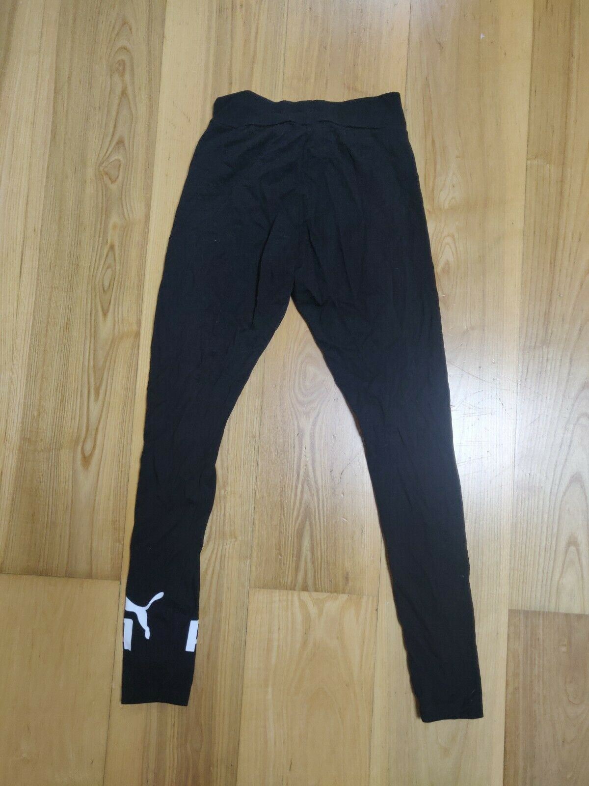 Puma Black Logo Cotton Leggings Women Size UK 10