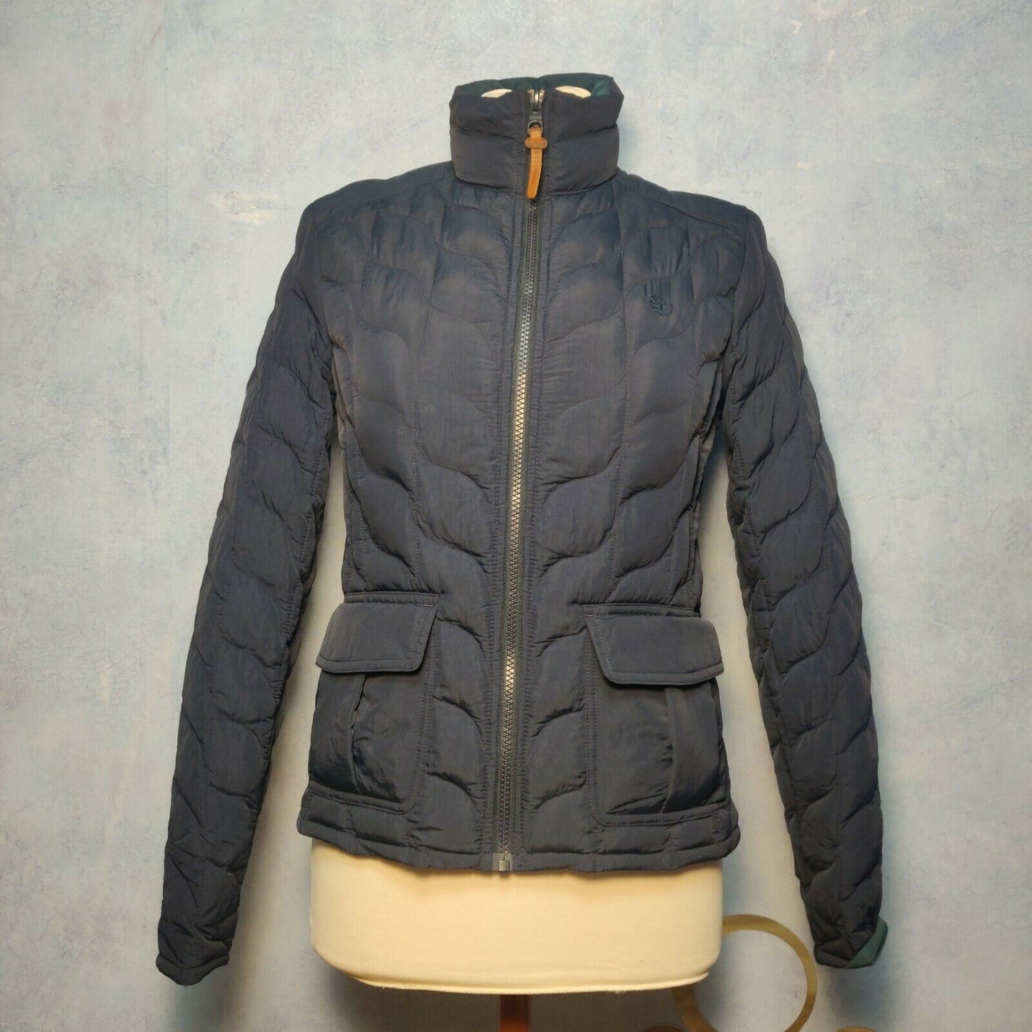 Timberland Navy Puffer Jacket Women Size Small