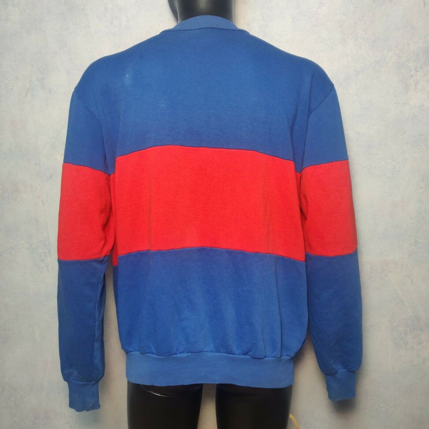 Nutmeg Mills Vintage Blue Red Kansas Sweatshirt Made In USA Men Size XL