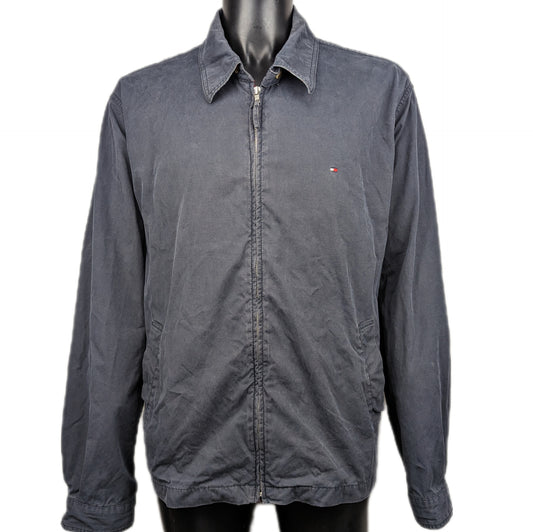 Tommy Hilfiger Navy Cotton Bomber Jacket Men Size XL