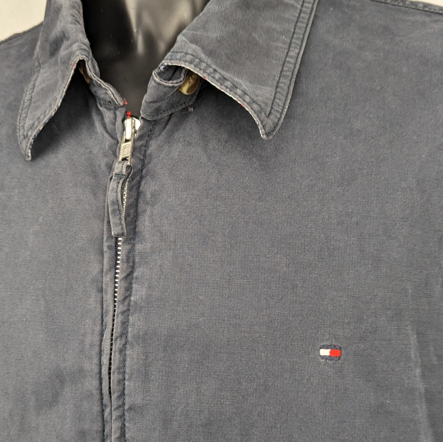 Tommy Hilfiger Navy Cotton Bomber Jacket Men Size XL