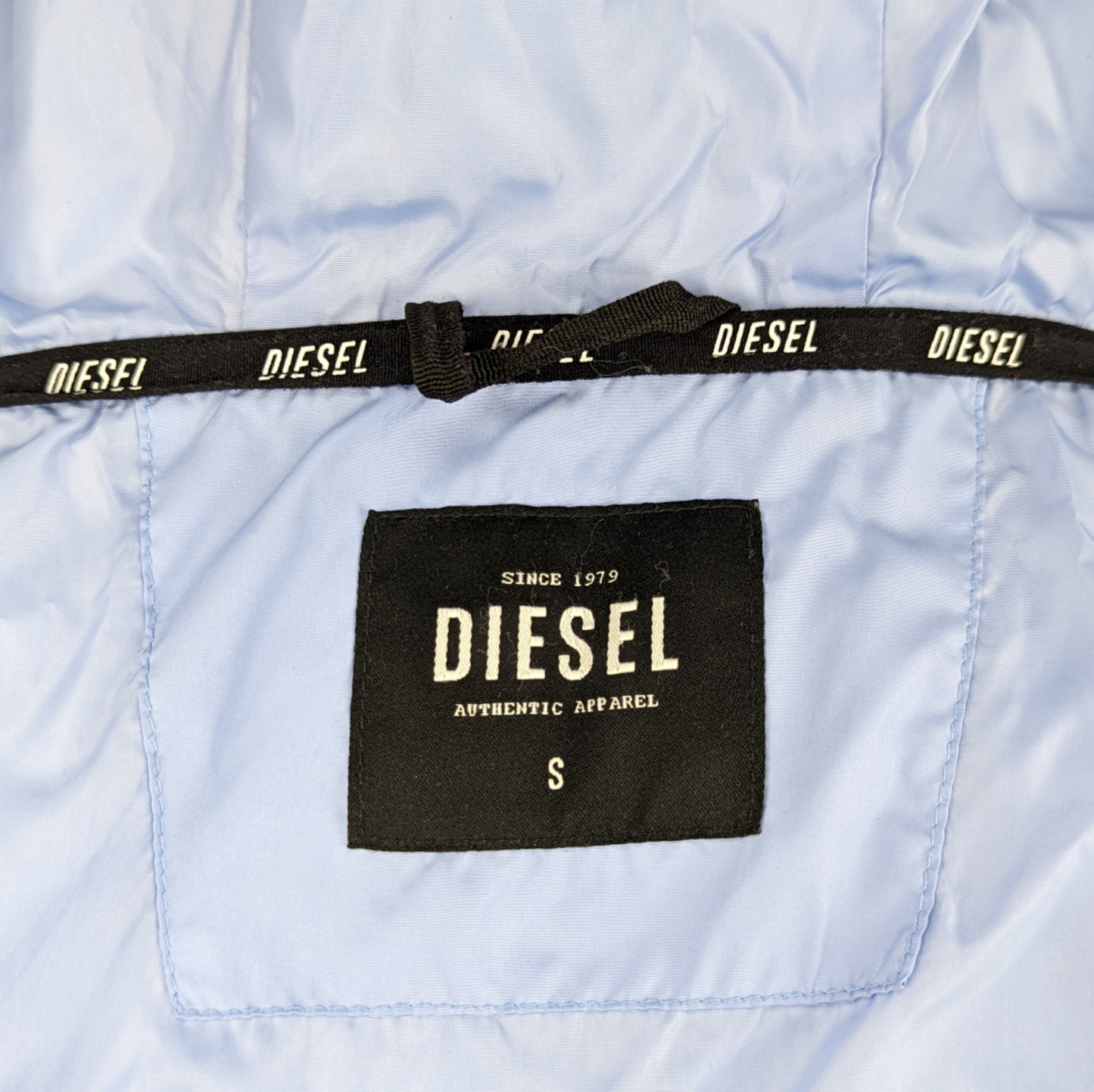 Diesel Light Blue Lightweight Puffer Jacket Women Size Small