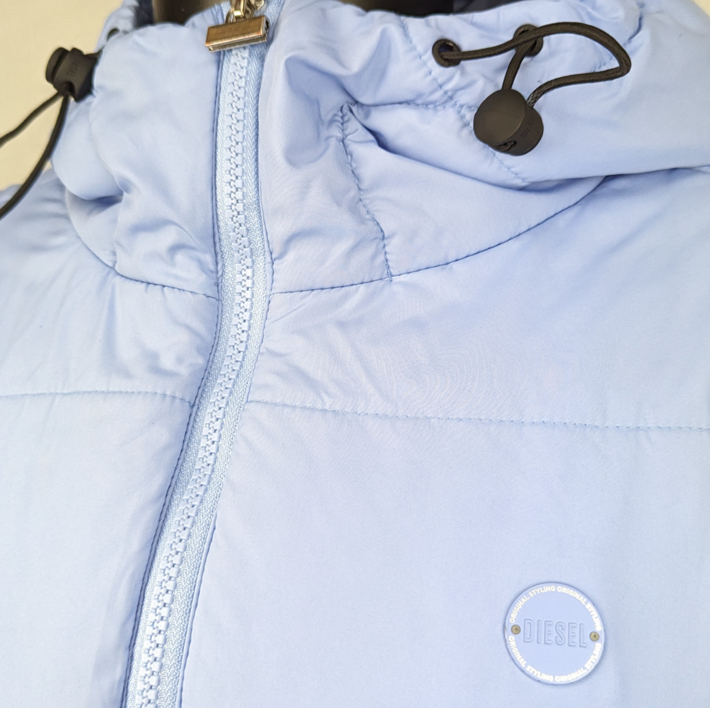 Diesel Light Blue Lightweight Puffer Jacket Women Size Small