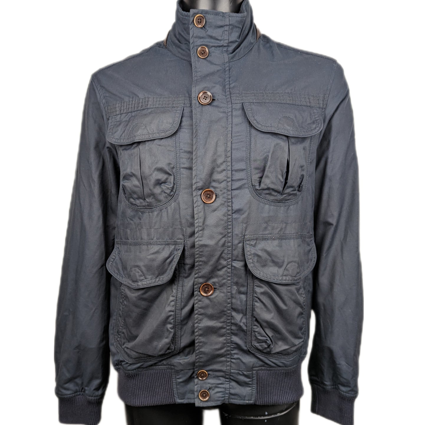 Timberland Earthkeepers Navy Windbreaker Jacket Slim Fit Men Size Medium