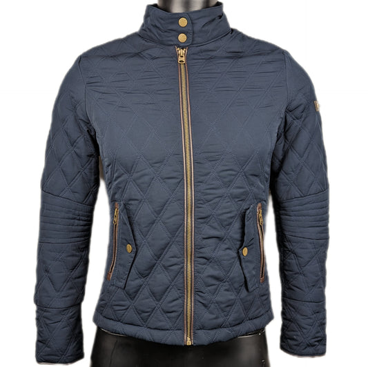 Diesel Navy Blue Diamond Quilted Lightweight Puffer Jacket Women Size Small