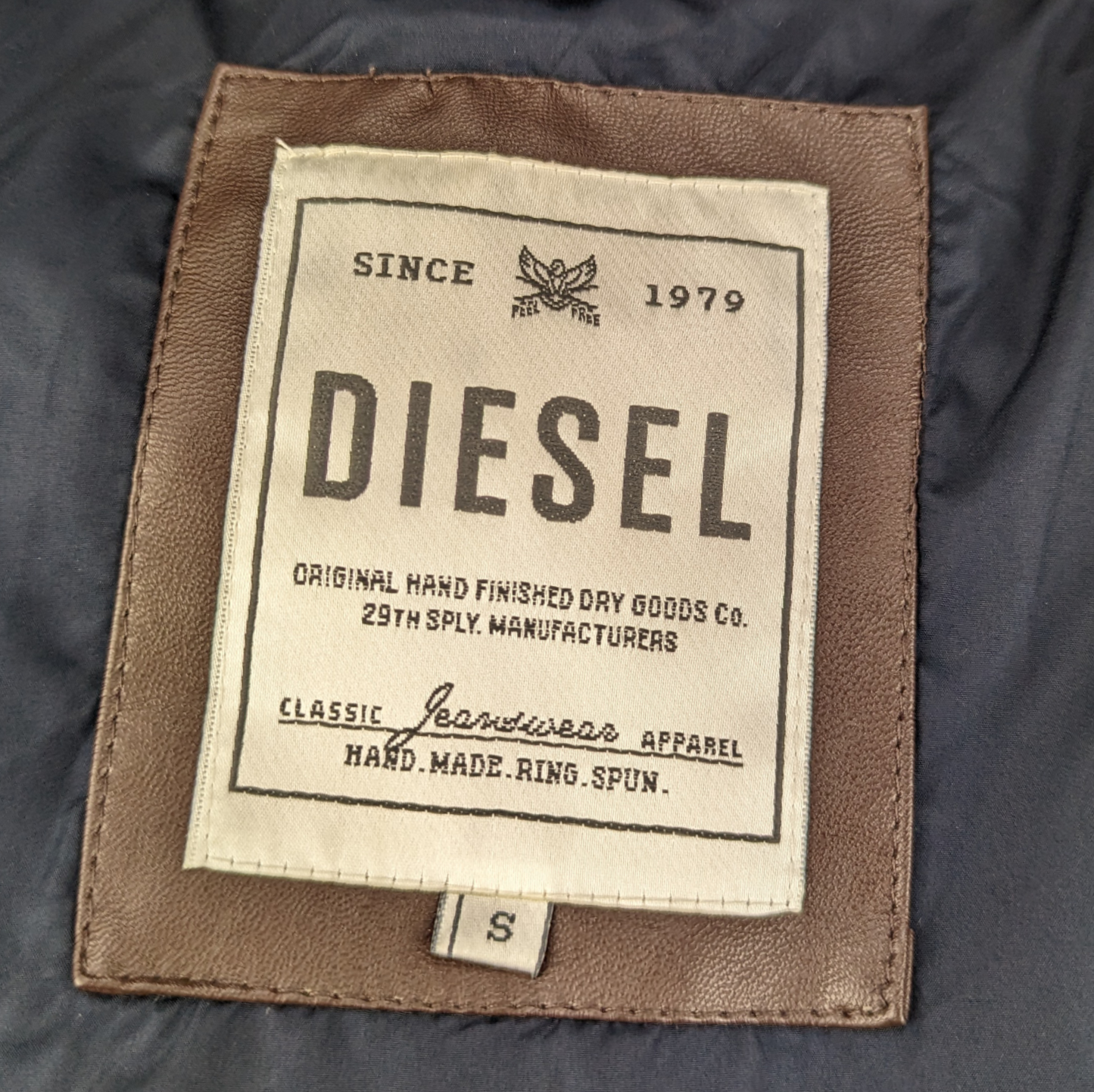 Diesel Navy Blue Diamond Quilted Lightweight Puffer Jacket Women Size Small