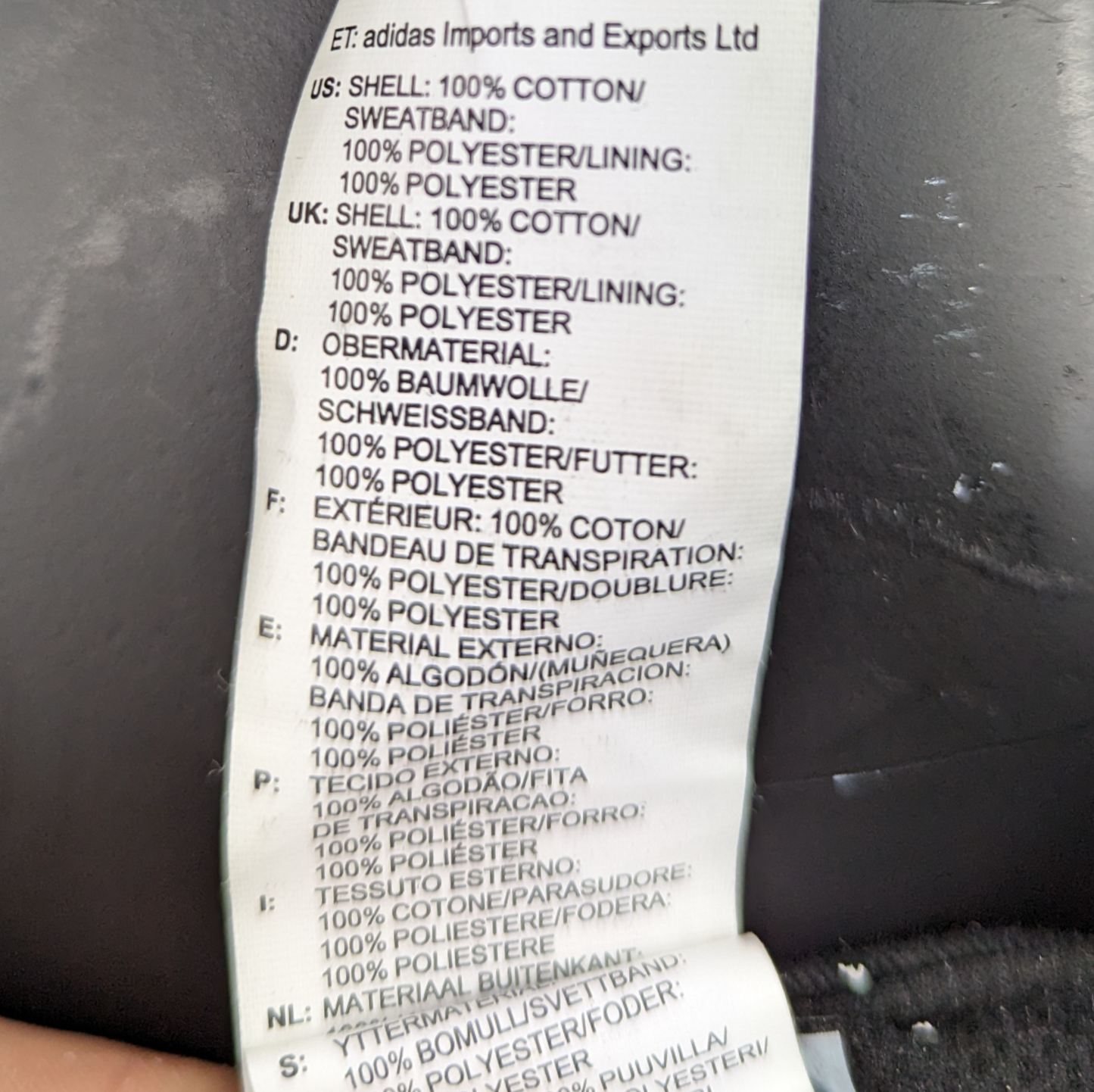 Adidas Black Cotton Baseball Cap Women One Size