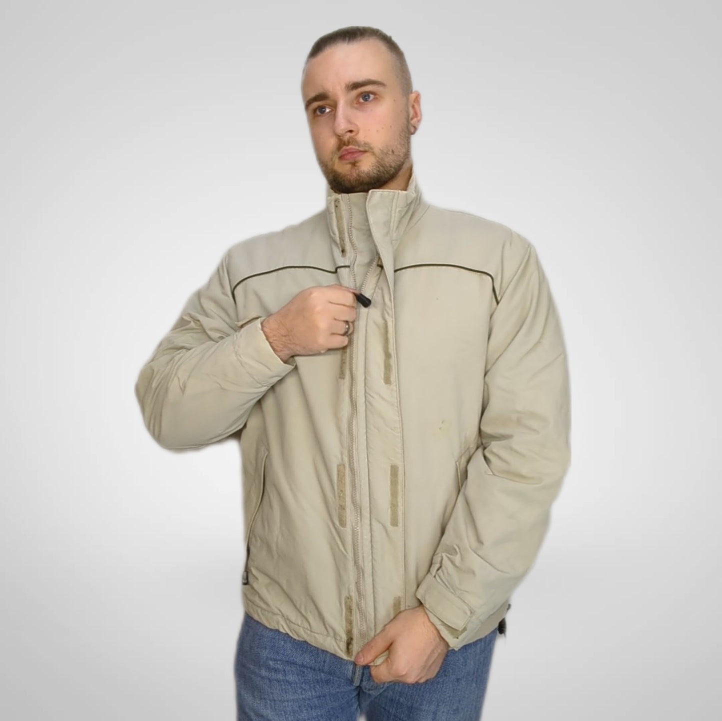 Timberland Vintage Beige Weathergear Jacket Men Size Medium