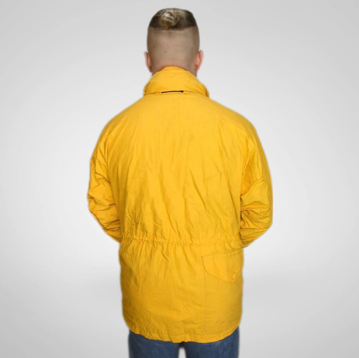 Nautica Vintage Yellow Cotton Windbreaker Jacket Men Size Medium