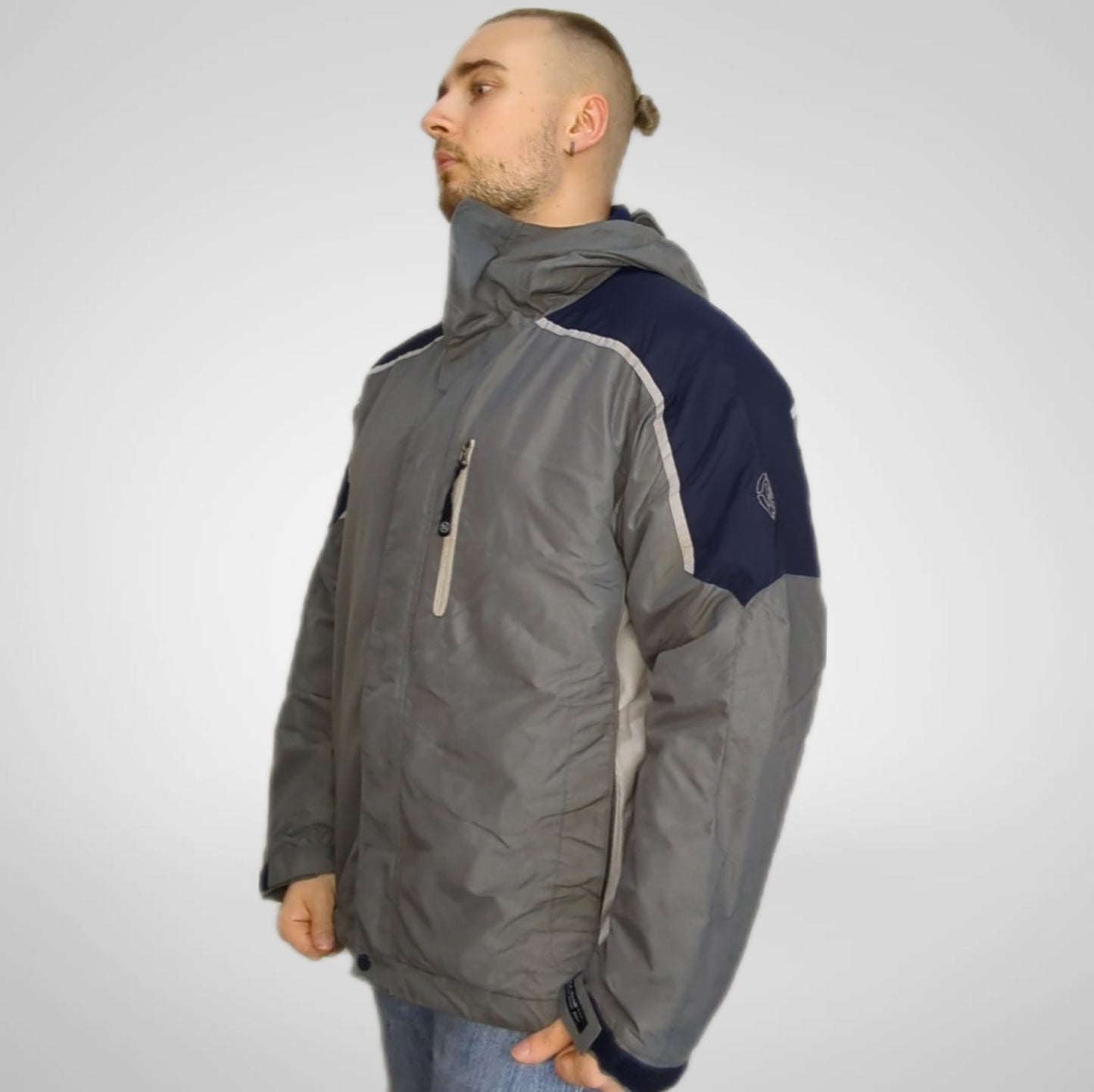 Nautica Jeans Vintage NJC45 Grey Winter Jacket Men Size Medium