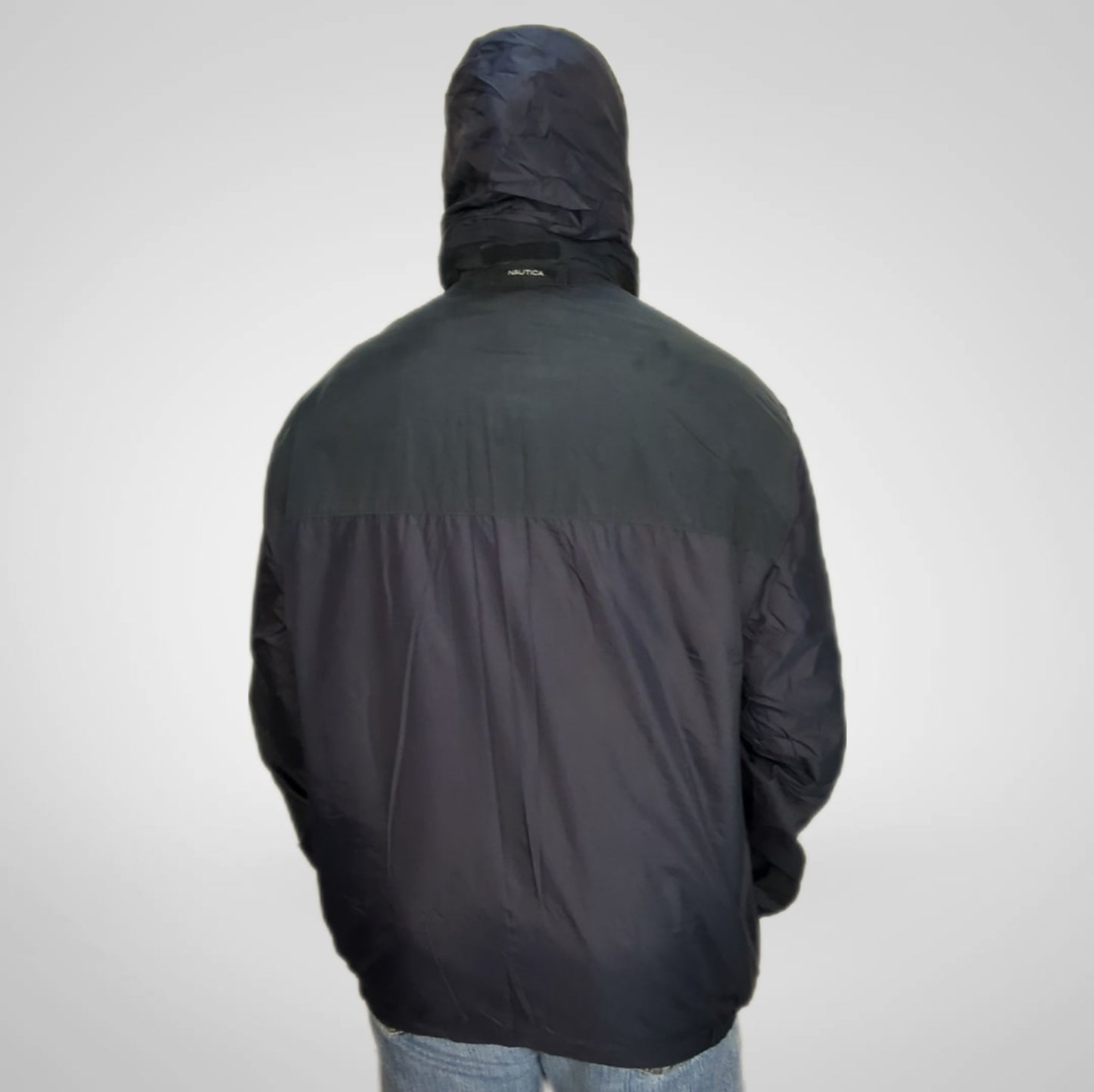 Nautica Vintage Navy Bomber Jacket Fleece Lined Men Size XL