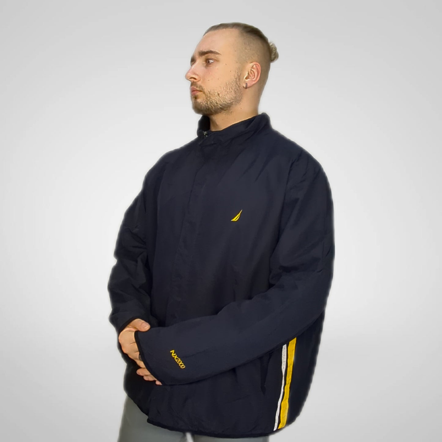 Nautica Vintage NX2000  Navy Bomber Jacket Men Size XL