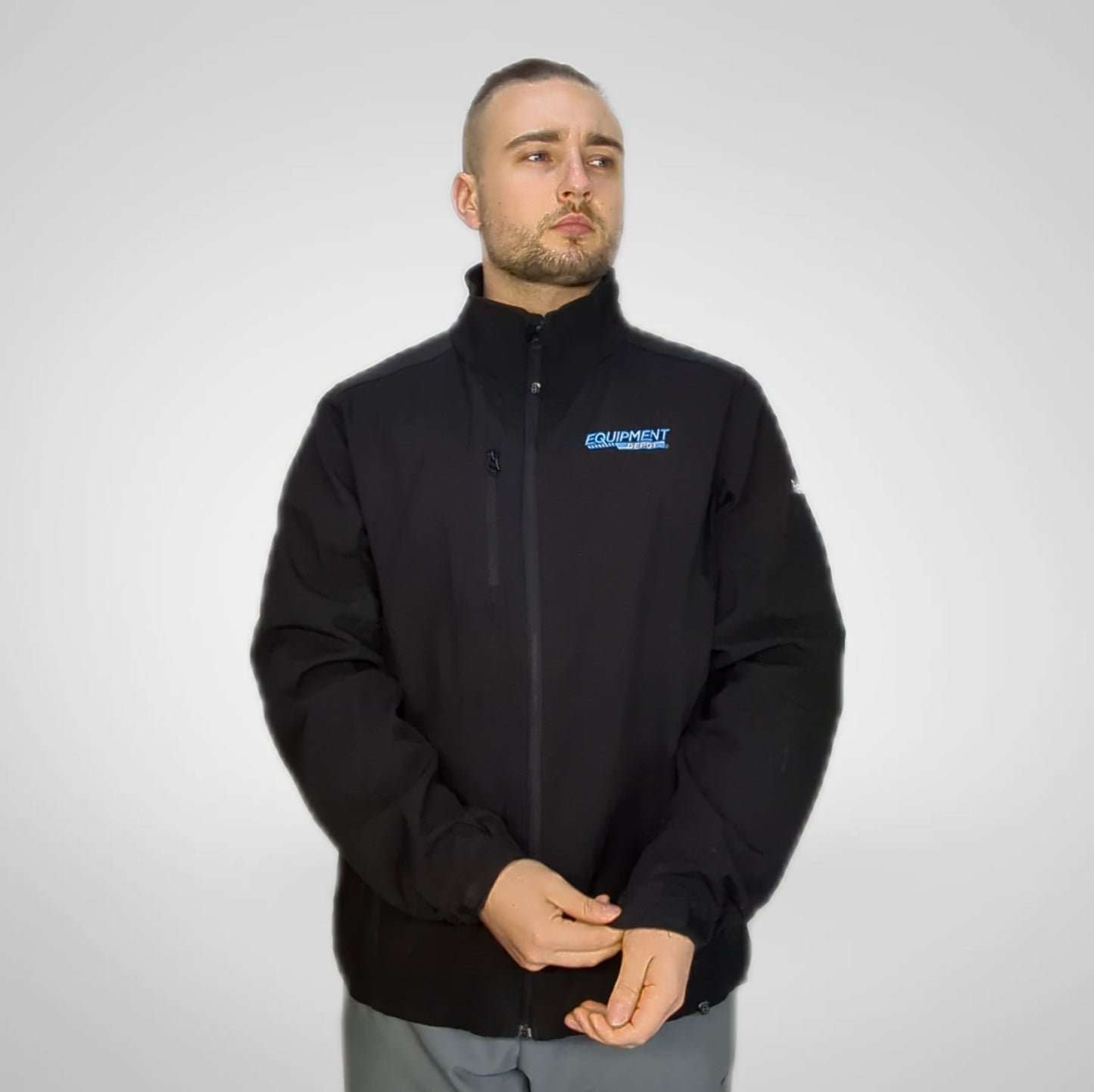 Rebook Vintage Equipment Depot Black Windbreaker Jacket Men Size XL