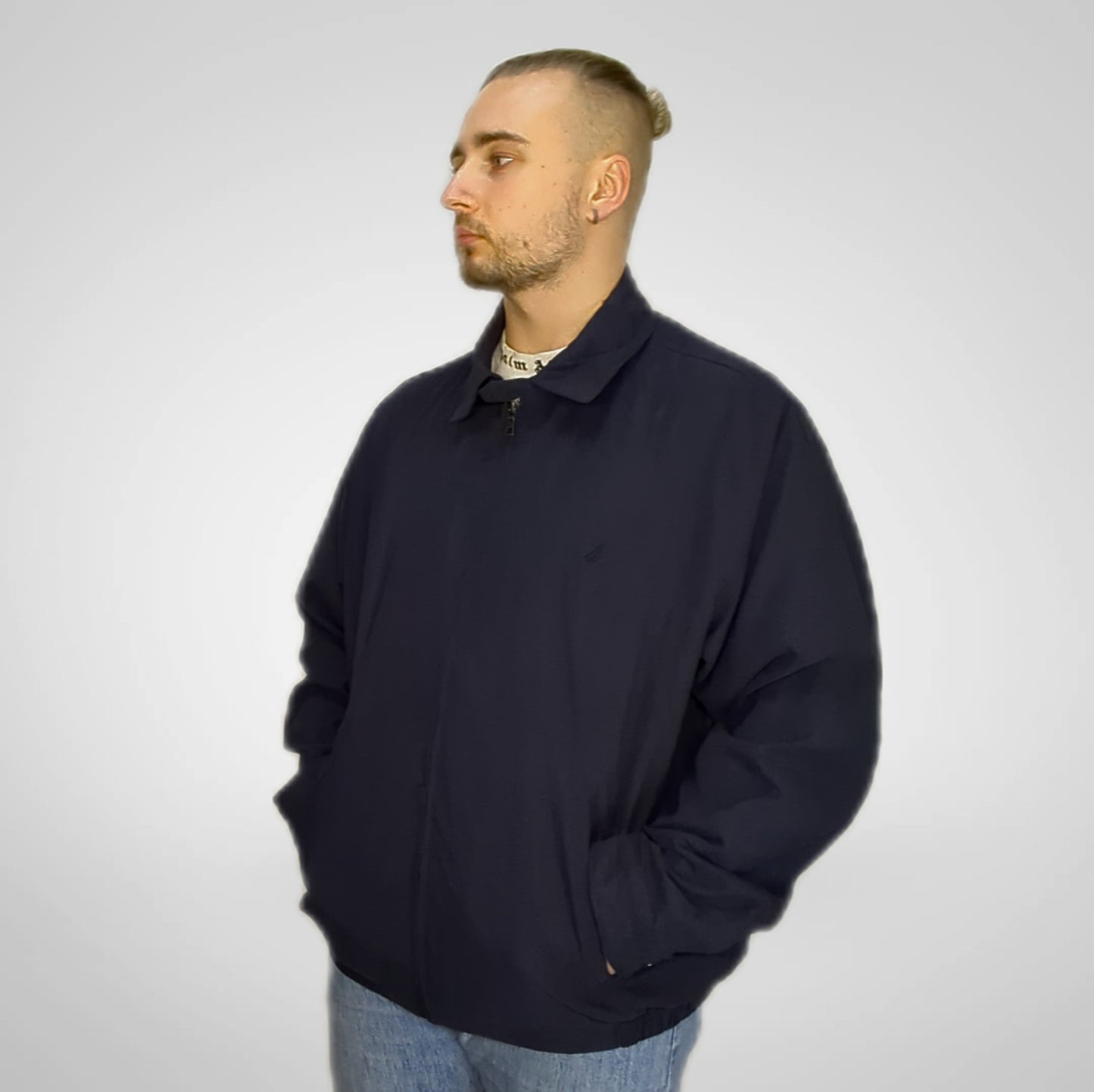 Nautica Vintage Navy Bomber Jacket Men Size XL