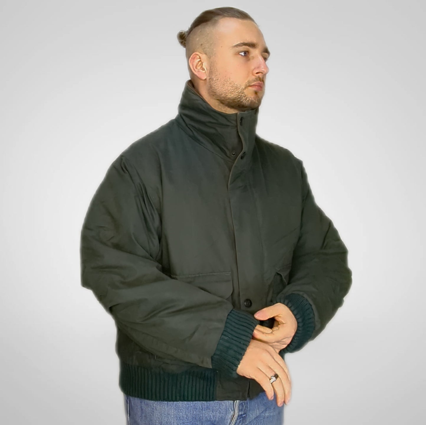 Nautica Green Vintage Duck Down Puffer Jacket Men Size Large