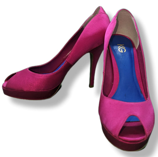 KG Kurt Geiger Pink Peep Toe High Heels Women Size UK 4
