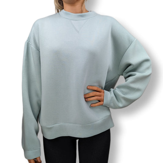 Helen Steele Blue Loose Fit Sweatshirt Women Size Medium