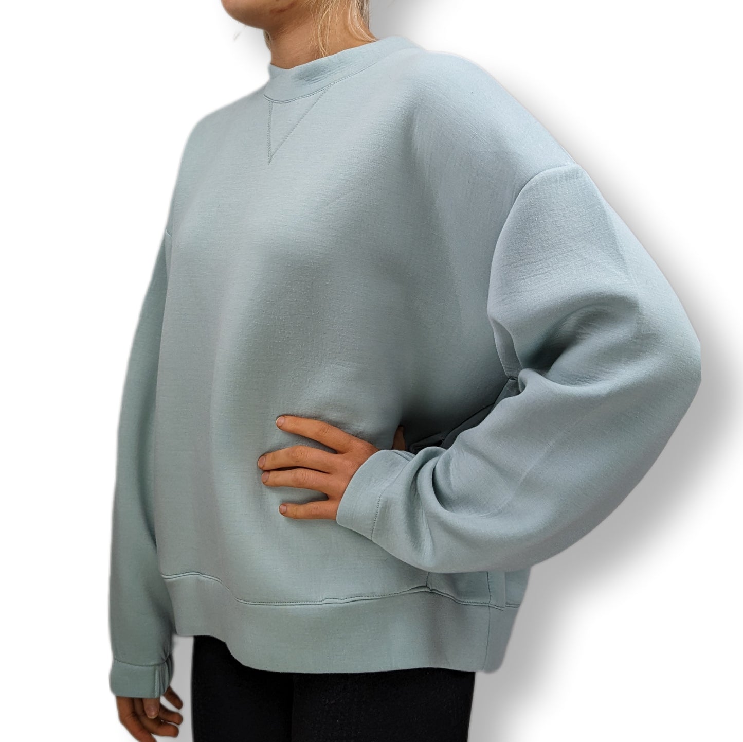 Helen Steele Blue Loose Fit Sweatshirt Women Size Medium