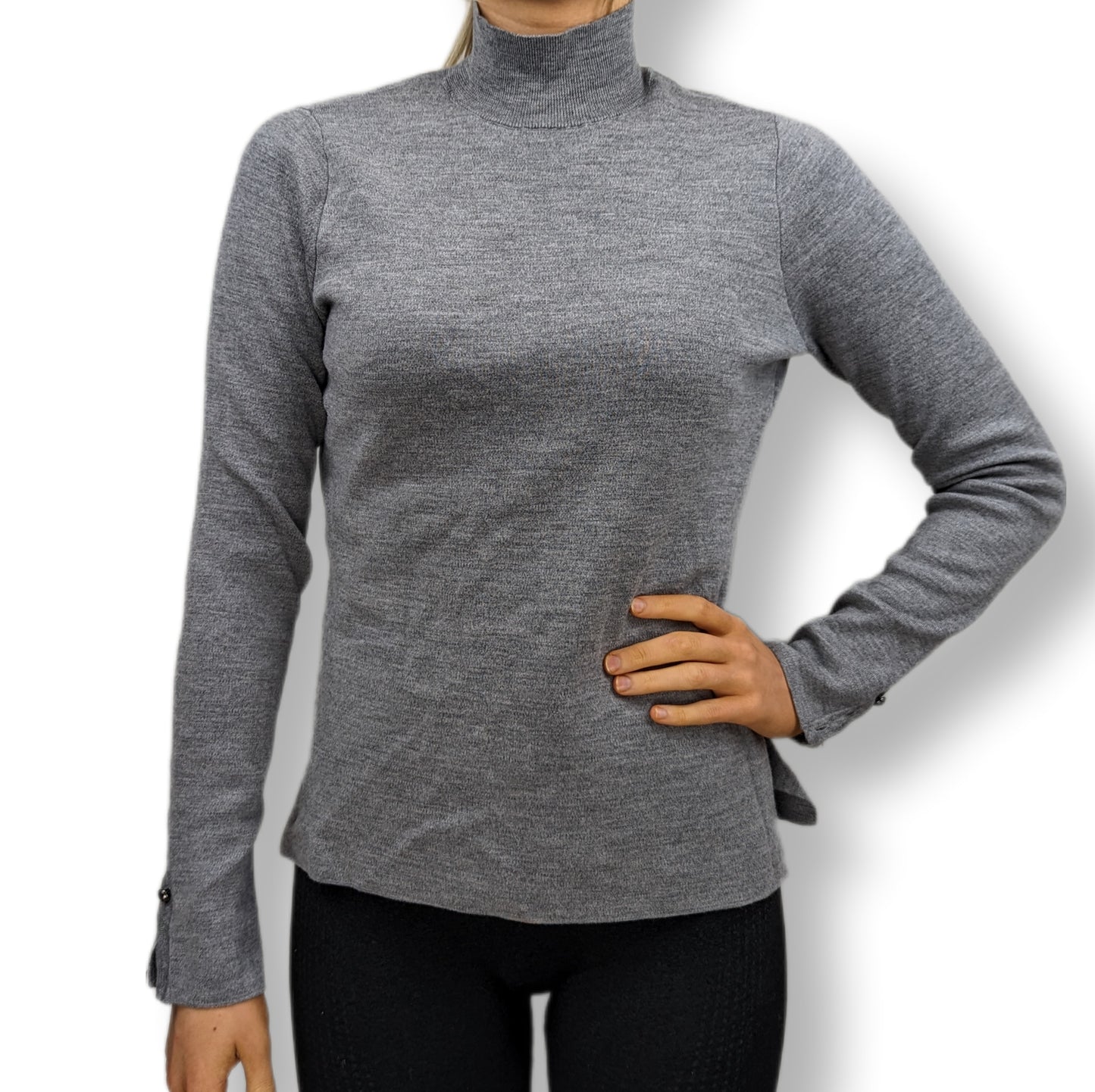 Claudia Strater High Neck Grey Wool Jumper Women Size Small