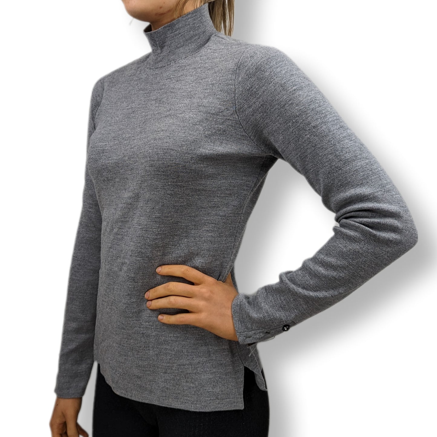 Claudia Strater High Neck Grey Wool Jumper Women Size Small