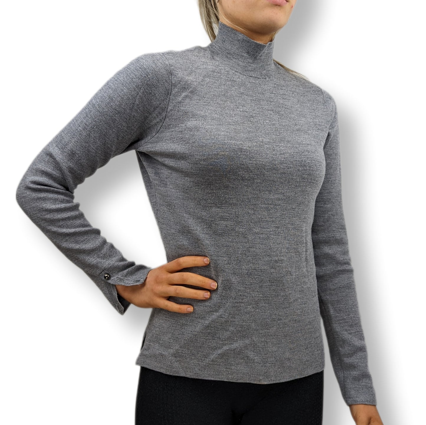 Claudia Strater High Neck Grey Wool Jumper Women Size Small