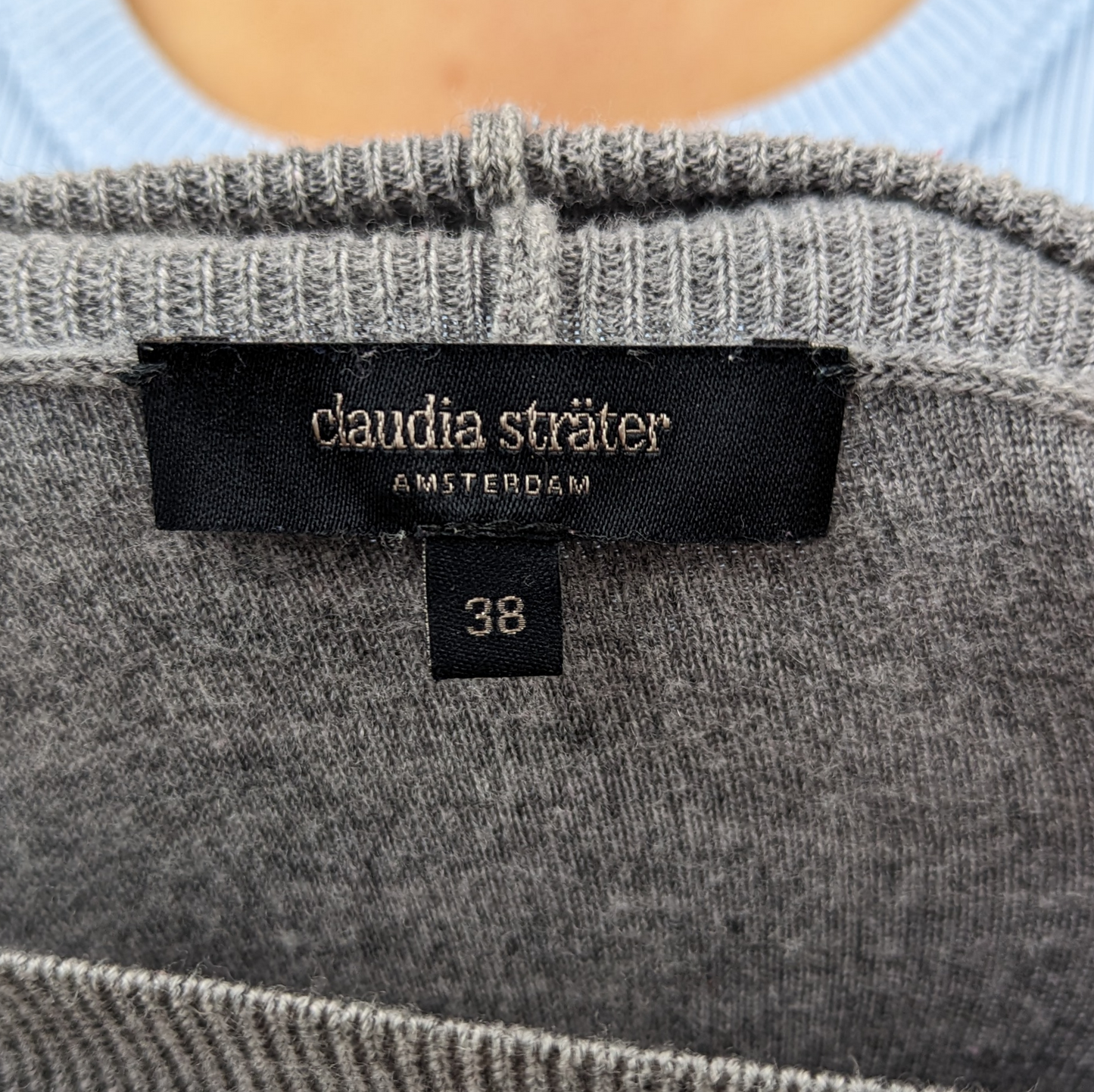 Claudia Strater High Neck Grey Wool Jumper Women Size Small
