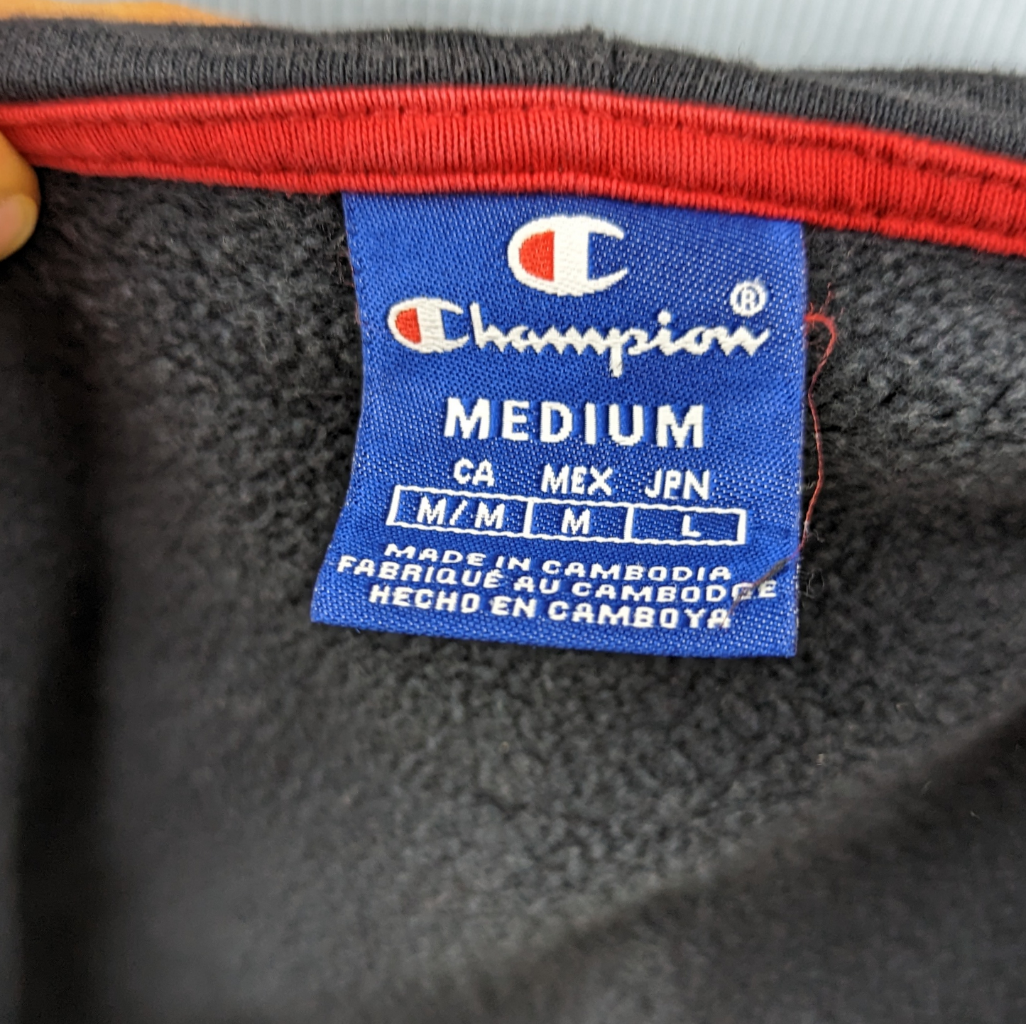 Champion Black Half-Zip Hoodie Men Size Medium