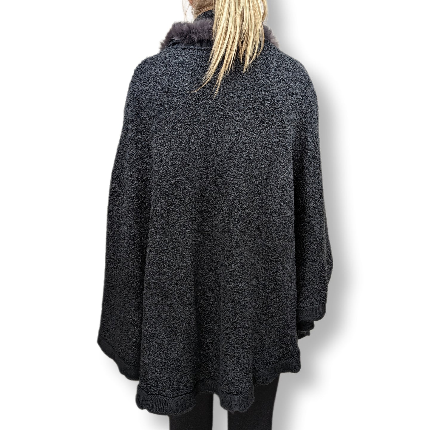O Chico Paris Black Cape Cardigan Women One Size