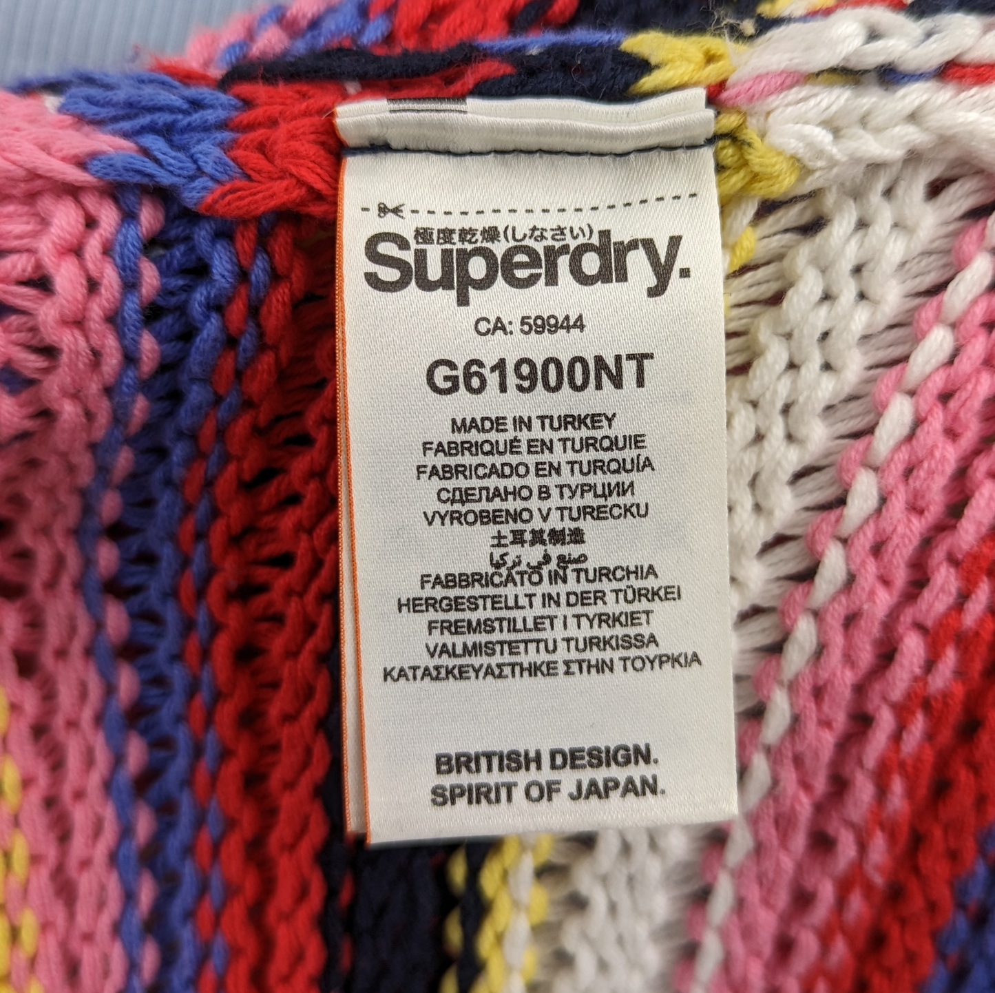 Superdry Multicolour Stripe Open Knit Sweater Women Size UK 12
