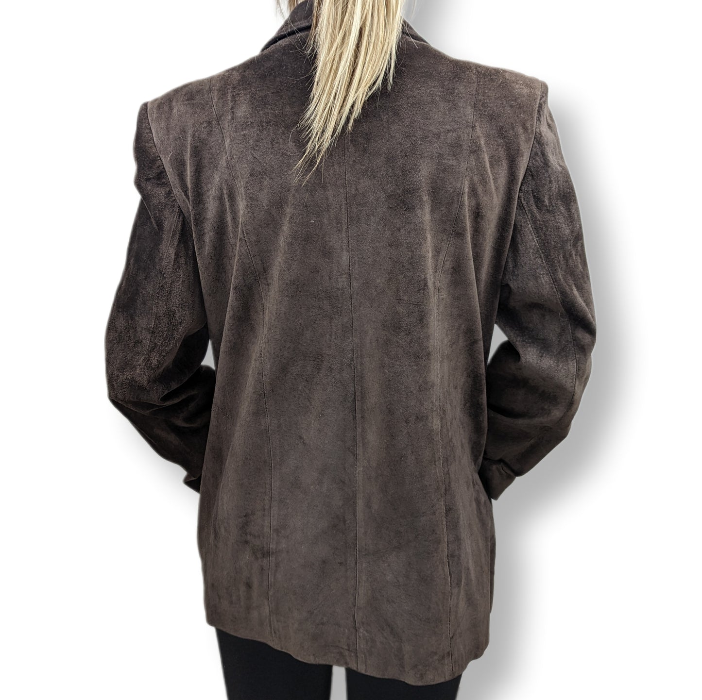 St Bernard Brown Suede Leather Jacket Women UK 12