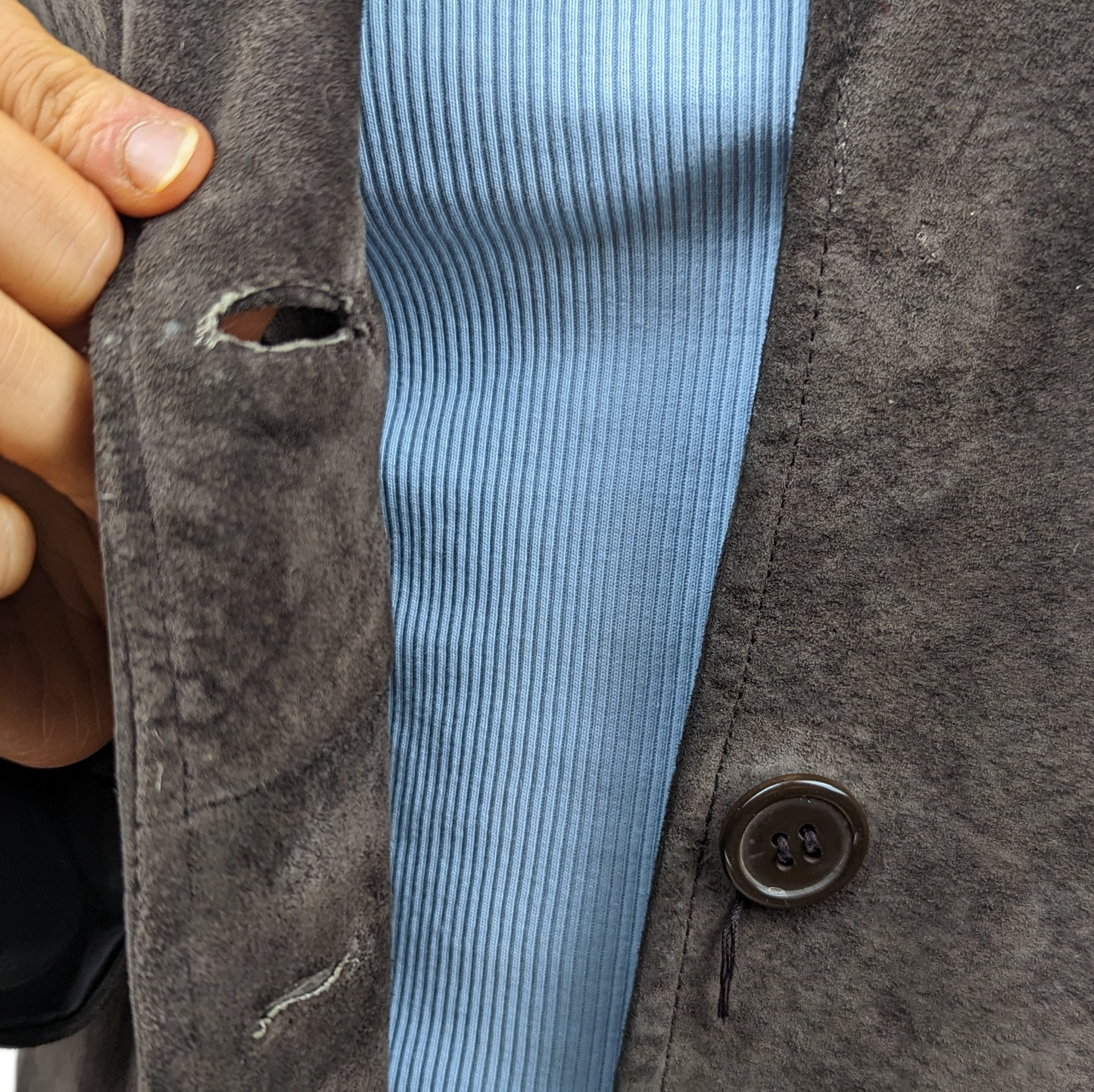 St Bernard Brown Suede Leather Jacket Women UK 12