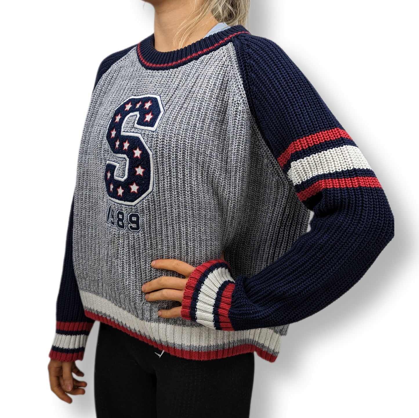 Superdry NYC Grey Knit Sweater Women UK 12