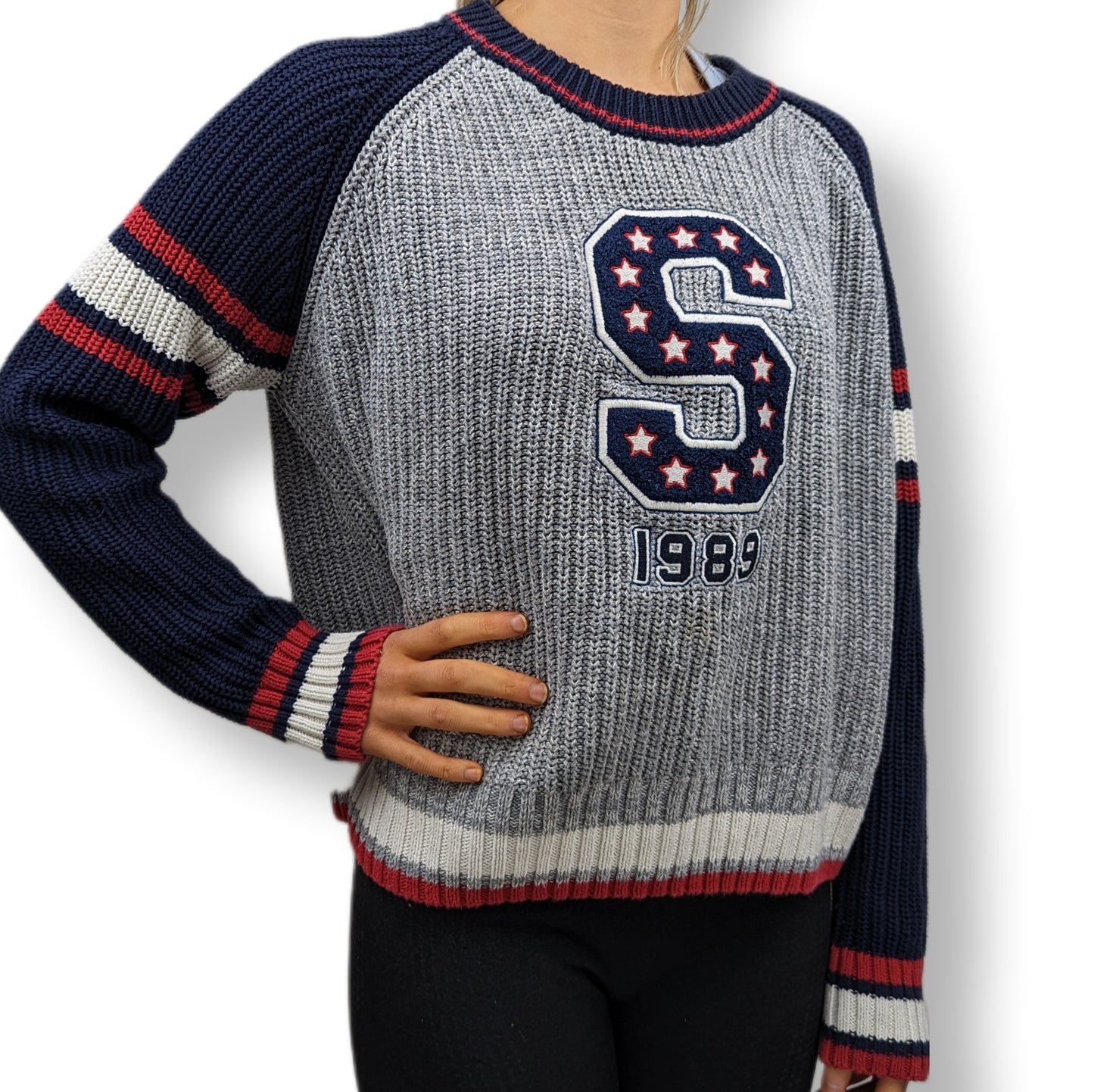 Superdry NYC Grey Knit Sweater Women UK 12