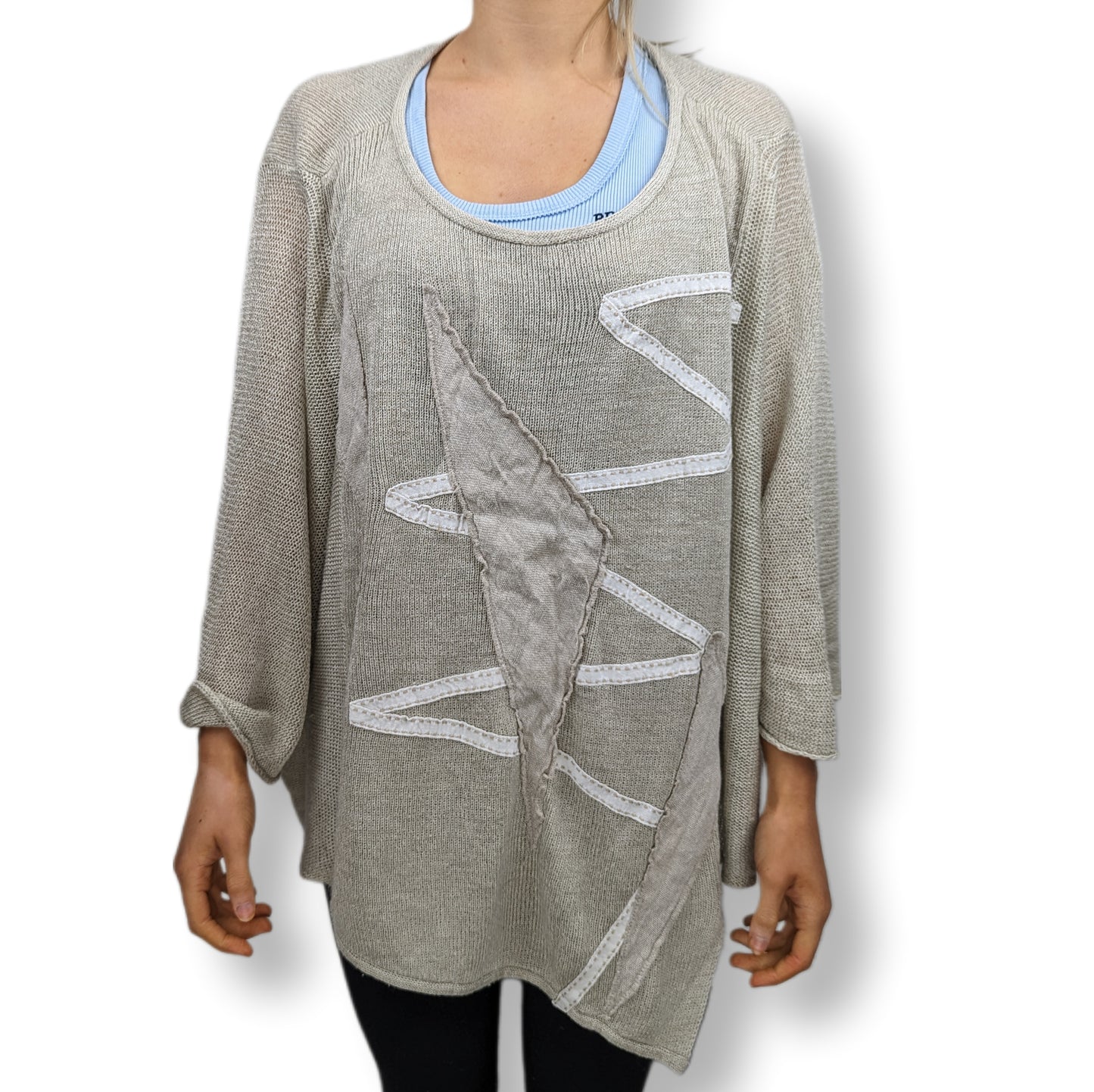 Kontrast Cape Poncho Grey Jumper Women One Size