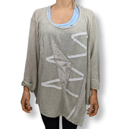 Kontrast Cape Poncho Grey Jumper Women One Size