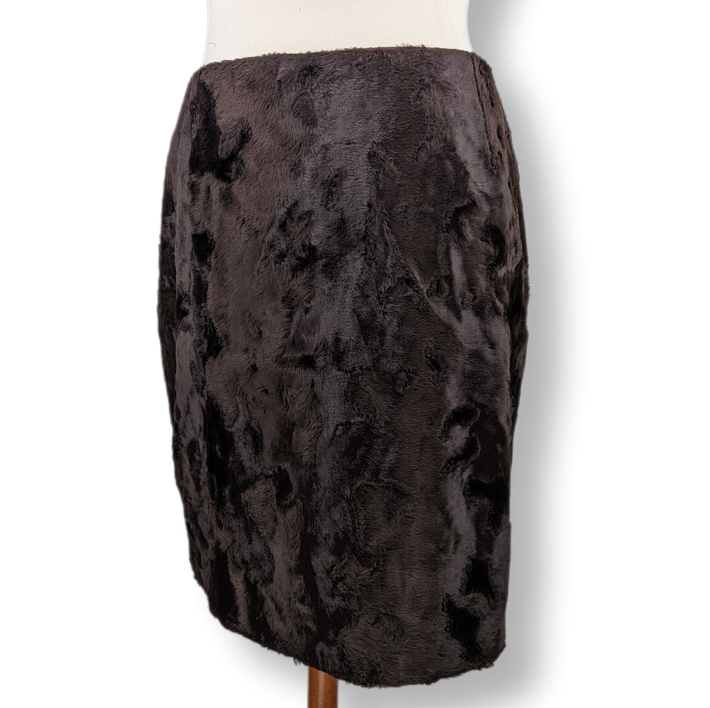 Karen Millen Brown Faux Fur Pencil Skirt Women Size UK 10
