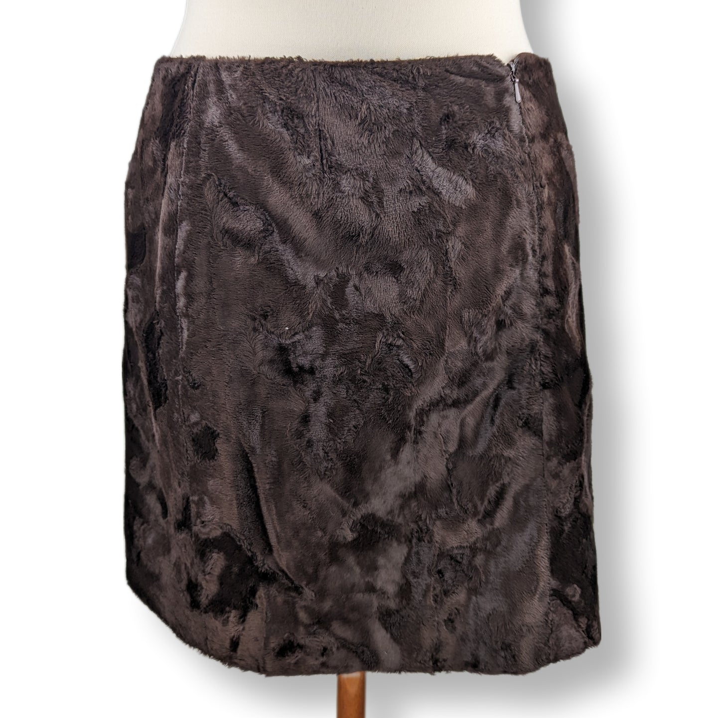 Karen Millen Brown Faux Fur Pencil Skirt Women Size UK 10