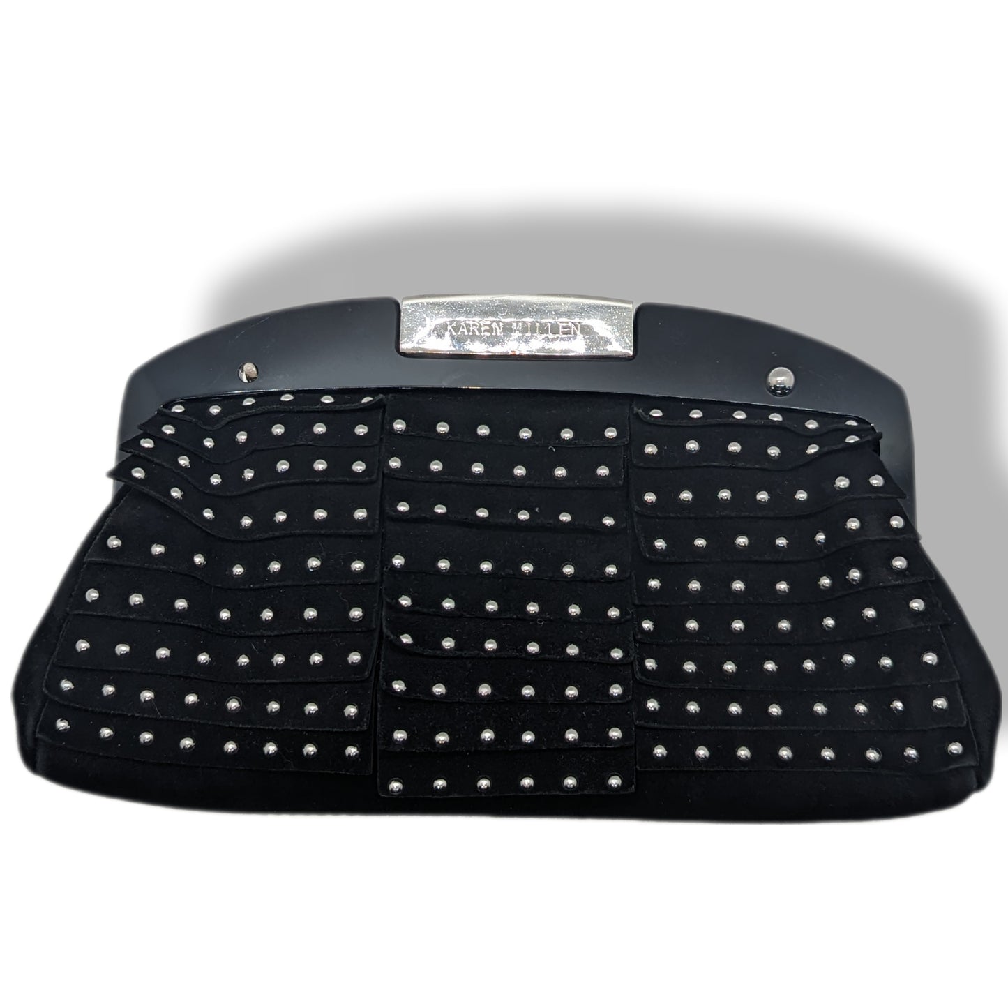 Karen Millen Black Beaded Sheep Suede Mini Handbag Women