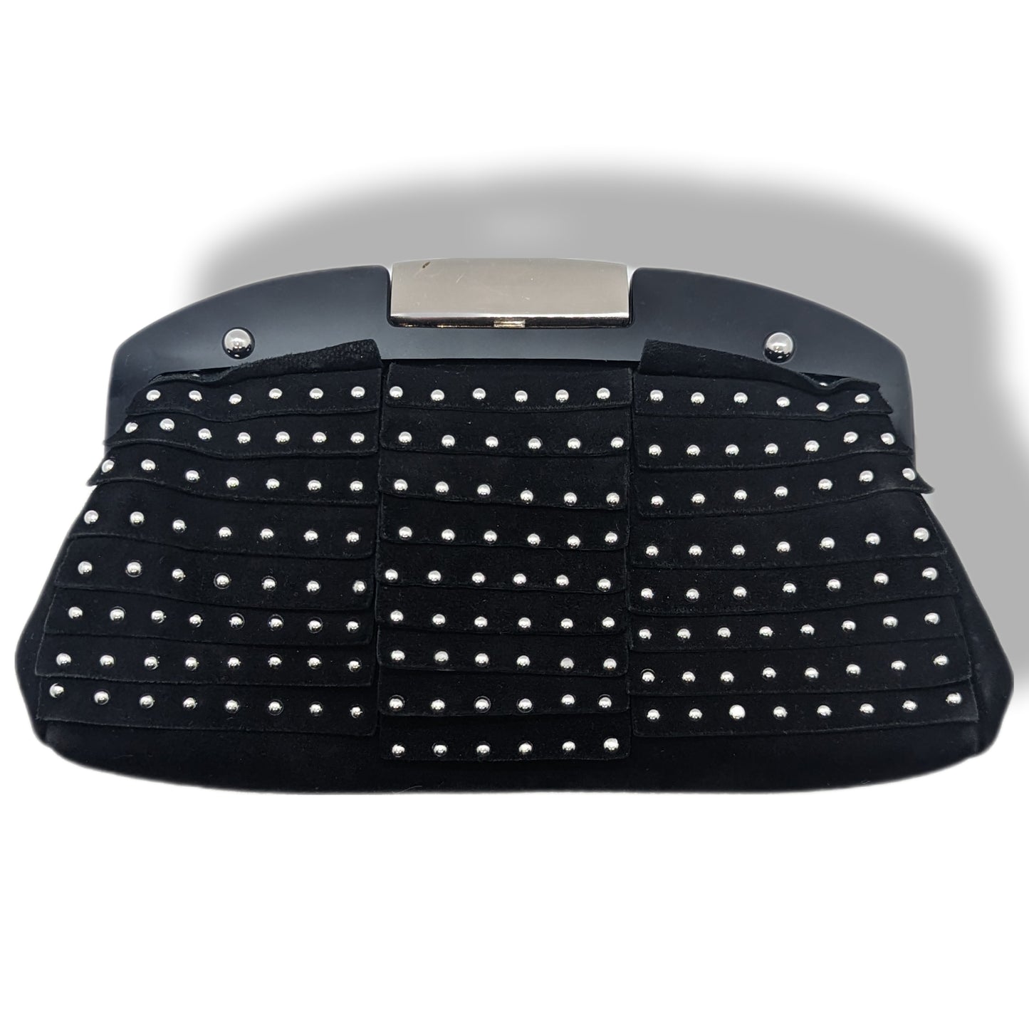 Karen Millen Black Beaded Sheep Suede Mini Handbag Women