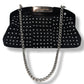 Karen Millen Black Beaded Sheep Suede Mini Handbag Women