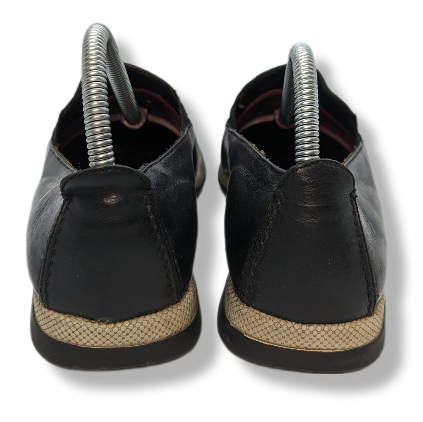 Filippo Raphael Black Leather Loafers Women Size UK 5