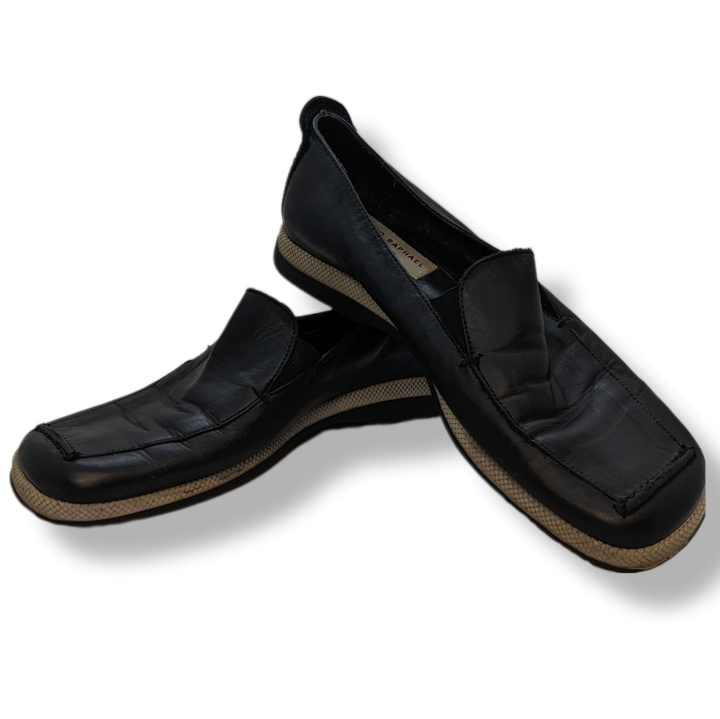 Filippo Raphael Black Leather Loafers Women Size UK 5